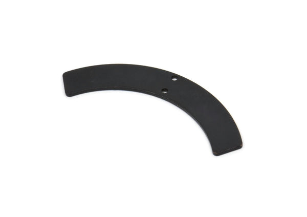Siyah Geometrik Kolye, 2 Delikli 4 Oksitlenmiş Siyah Pirinç Yarım Daire, Takılar, Bulgular (47x8x1mm) D1358
