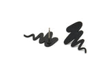 Siyah Fırtına Küpe, 4 Oksitlenmiş Siyah Pirinç Kasırga Fırtınası Şekilli Küpe (23x15x0,80 mm) A2844 H0092