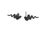 Siyah Fırtına Küpe, 4 Oksitlenmiş Siyah Pirinç Kasırga Fırtınası Şekilli Küpe (23x15x0,80 mm) A2844 H0092