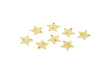 Brass Star Charm, Raw Brass Star Charms With 2 Holes, Pendant Charms, Findings (10x10x0.60mm) A5742