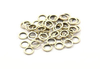 6 mm Daire Konnektörler, 100 Antik Gümüş Kaplama Pirinç Daire Konnektör (6x0,8x0,80 mm) A0899