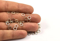 6 mm Daire Konnektörler, 100 Antik Gümüş Kaplama Pirinç Daire Konnektör (6x0,8x0,80 mm) A0899