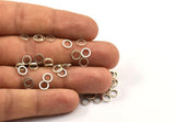 6 mm Daire Konnektörler, 100 Antik Gümüş Kaplama Pirinç Daire Konnektör (6x0,8x0,80 mm) A0899