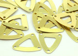 Brass Triangle Charm, Raw Brass Triangle Charms with 3 Holes (13.5x15mm)   D0012--N0673