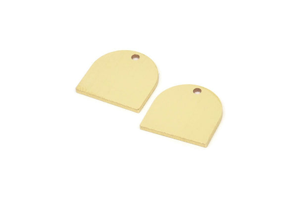 Brass D Shaped Charm, Raw Brass D Shaped Charms With 1 Hole, Earrings, Findings (13x13x1mm) SMP2138 A5121