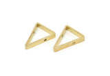 Brass Triangle Charm, 12 Raw Brass Triangles with 2 Holes (16.5x12x2.5mm) E187
