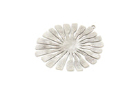 Silver Flower Charm, 2 Antique Silver Plated Brass Flower Shaped Charms With 1 Loop, Charm Pendants (44x41x0.60mm) A3431