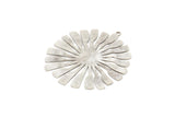 Silver Flower Charm, 2 Antique Silver Plated Brass Flower Shaped Charms With 1 Loop, Charm Pendants (44x41x0.60mm) A3431