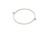 Silver Round Connector, 8 Antique Silver Plated Brass Round Shaped Connectors With 2 Loops, Earring Findings, Connectors (34x30x1mm) A3908