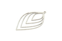 Gümüş Damla Charm, 1 Döngülü 2 Antik Gümüş Kaplama Pirinç Damla Şeklinde Charm (42x25x0,60 mm) A6429