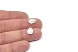 Silver Drop Charm, 12 Silver Tone Brass Drop Charms, Findings (13x8mm) Brs 1988 A0235