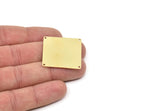 Brass Square Charm, Raw Brass Square Charms With 4 Holes, Pendants, Earrings, Stamping Blanks (30x0.80mm) D0274