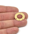 Brass Round Charm, Raw Brass Round Charms With 4 Holes, Findings (22x0.40mm) SMP2128