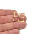 Brass Geometric Charm, Raw Brass Square Charms, Findings (23x23x0.80mm) SMP2129
