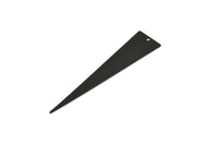 Siyah Üçgen Charm, 1 Delikli 4 Oksitlenmiş Siyah Pirinç Üçgen Charm, Küpeler, Bulgular (60x13x0,60 mm) D1133