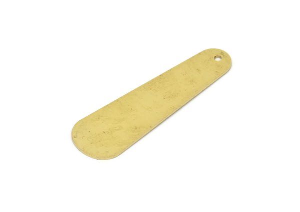 Raw Brass Charm, 6 Raw Brass Geometric Blanks With 1 Loop (45x14x0.80mm) D0178