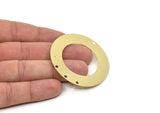 Pirinç Daire Charm, 4 Delikli Ham Pirinç Daire Charm, Küpe Parçaları, Geometrik Charmlar, Bağlantı Parçaları (52x10x0,4 mm) Y114