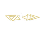 Brass Triangle Earring, 2 Raw Brass Triangle Stud Earrings (46x29x0.60mm) A5943