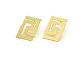 Earring Studs, 6 Raw Brass -  Stud Earrings - Brass Earrings - Earrings (20x15x0.60mm) A5728