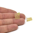 Earring Studs, 8 Raw Brass -  Stud Earrings - Brass Earrings - Earrings (20x17x0.60mm) A5944