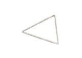 Silver Triangle Charm, 8 Antique Silver Plated Brass Triangle Rings, Findings (37x32x1mm) D1299