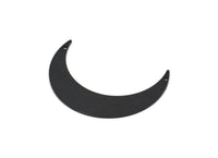 Siyah Ay Tılsımı, 2 Delikli 2 Oksitlenmiş Siyah Pirinç Hilal Tılsımı (46x11x0,90 mm) M831