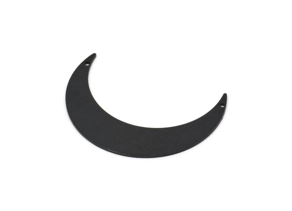 Siyah Ay Tılsımı, 2 Delikli 2 Oksitlenmiş Siyah Pirinç Hilal Tılsımı (46x11x0,90 mm) M831