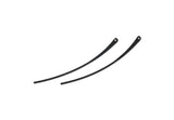 Siyah Küpe Telleri, 1 Delikli 10 Oksitlenmiş Siyah Pirinç İğne Çubuğu Küpe Telleri (60x2,5x1 mm) BS 2290 H1071