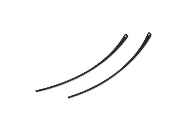 Siyah Çivi Küpe Telleri, 1 Delikli 8 Oksitlenmiş Siyah Pirinç İğne Çubuğu Küpe Telleri (70x2,5x1 mm) BS 2291