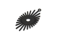 Siyah Sunny Charm, 1 Döngülü 12 Oksitlenmiş Siyah Pirinç Sunny Charm (26x14x0,60 mm) D1396