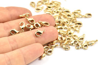 Gold Parrot Clasp, 12 Gold Plated Brass Lobster Claw Clasps (10x5mm) A0364 Q0058