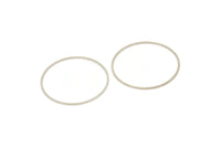 35mm Silver Rings, 12 Silver Tone Brass Circle Connectors (35x1mm) Bs 1087 H0010