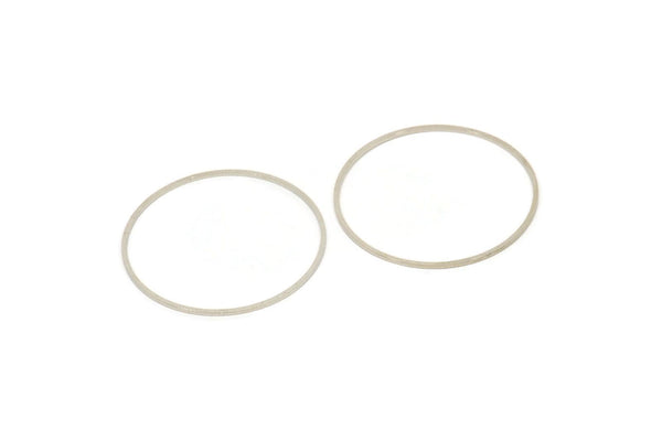 35mm Silver Rings, 12 Silver Tone Brass Circle Connectors (35x1mm) Bs 1087 H0010