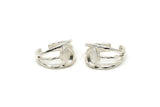 Silver Ring Setting, 925K Sterling Plated Brass Adjustable Ring With 1 Stone Setting - Pad Size 8x6mm N1264