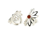 Silver Ring Setting, 925K Sterling Plated Brass Flower Ring With 1 Stone Settings - Pad Size 6mm N1793 H0778