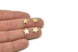 Brass Star Charm, Raw Brass Star Charms With 2 Holes, Pendant Charms, Findings (10x10x0.60mm) A5742
