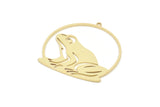 Brass Frog Charm, Raw Brass Frog Charms With 1 Loop, Findings (20/30/40x0.60mm) SMP2141