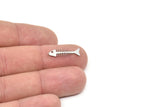 Steel Fish Bone Charm, Stainless Steel Fish Bone Charms, Blanks, Findings (20/30/44x0.80mm) SMP2144
