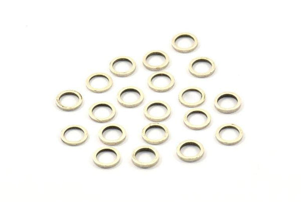 6 mm Daire Konnektörler, 100 Antik Gümüş Kaplama Pirinç Daire Konnektör (6x0,8x0,80 mm) A0899