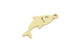 Brass Fish Charm, Raw Brass Fish Charms With 1 Loop, Blanks, Findings (15/20/30x0.60mm) SMP2150