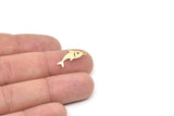Brass Fish Charm, Raw Brass Fish Charms With 1 Loop, Blanks, Findings (15/20/30x0.60mm) SMP2150