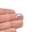 Steel Fish Charm, Stainless Steel Fish Charms With 1 Loop, Blanks, Findings (15/20/30x0.80mm) SMP2150