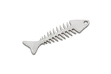 Steel Fish Bone Charm, Stainless Steel Fish Bone Charms With 1 Hole, Findings (30x8x0.80mm) SMP2151
