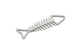 Steel Fish Bone Charm, Stainless Steel Fish Bone Charms, Findings (30x8x0.80mm) SMP2152