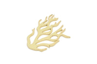 Brass Reef Charm, Raw Brass Coral Charms, Findings (21x15x0.60mm) SMP2165