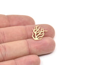 Brass Reef Charm, Raw Brass Coral Charms, Findings (21x15x0.60mm) SMP2165