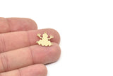Brass Frog Charm, Raw Brass Frog Charms With 1 Loop, Findings (16/21x0.60mm) SMP2169