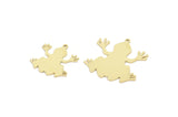 Brass Frog Charm, Raw Brass Frog Charms With 1 Loop, Findings (16/21x0.60mm) SMP2169
