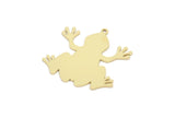 Brass Frog Charm, Raw Brass Frog Charms With 1 Loop, Findings (16/21x0.60mm) SMP2169