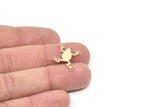 Brass Frog Charm, Raw Brass Frog Charms With 1 Loop, Findings (16x16x0.60mm) SMP2170